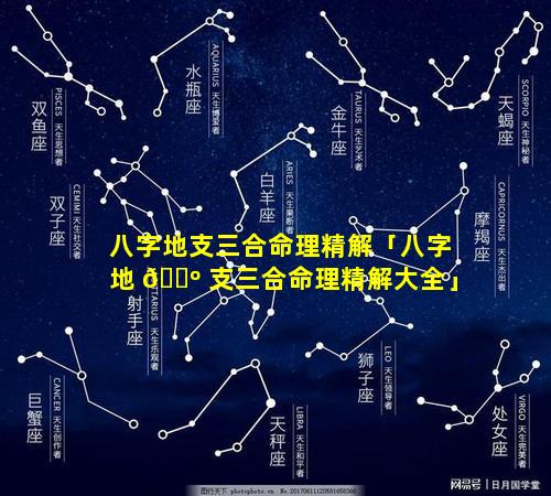 八字地支三合命理精解「八字地 🐺 支三合命理精解大全」